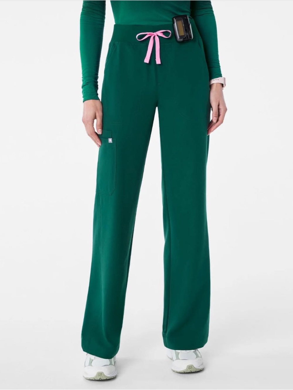 Figs “Isabel” high rise wide leg scrubs pants in forest green XXSTall PO9925 NWT